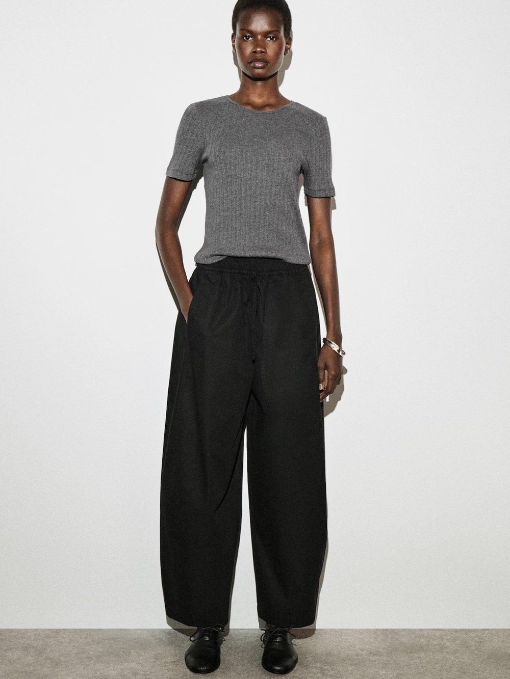 NWT COS ELASTICATED BARREL-LEG PANTS